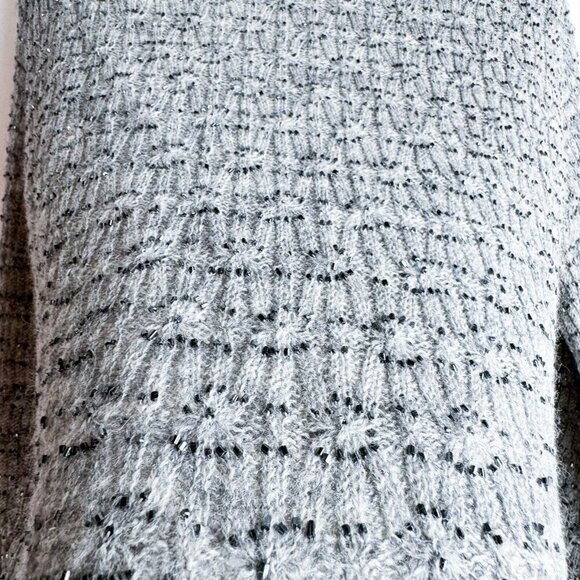 Vintage 90s Gray wool Fully Beaded CardiganM - Picture 10 of 10